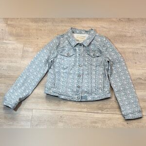 Anthropologie Pilcro Cotton Denim Floral Jacket Size XL